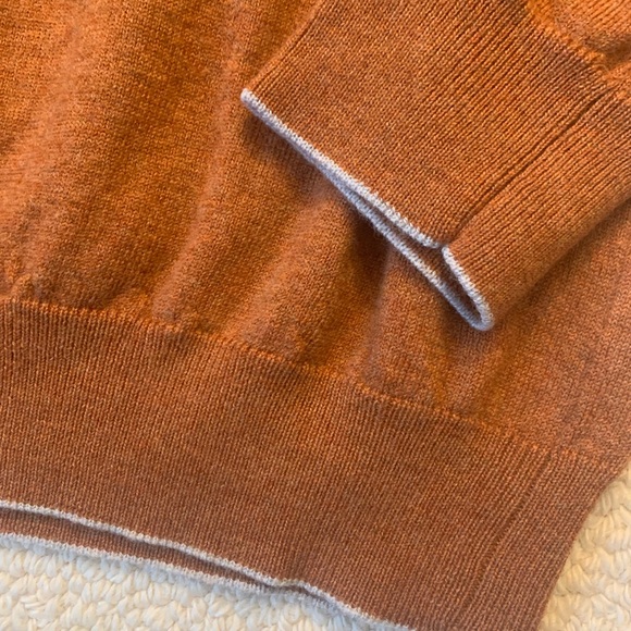 Burnt Orange “Black Label” Saks Fifth Quarter Zip Pullover with Stand Up Collar - Picture 3 of 3